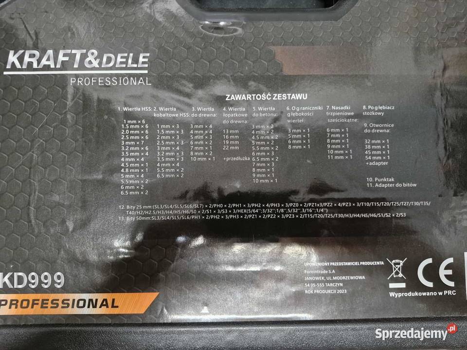 Zestaw bitów i wierteł KraftDele KD999 246 el łódzkie
