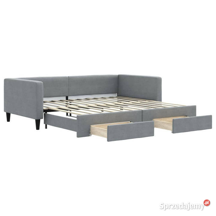 Sofa rozsuwana z szufladami jasnoszara tkanina Warszawa sprzedam