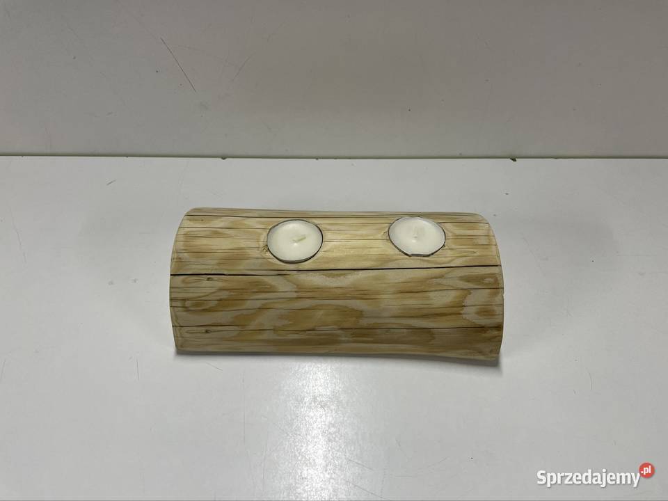 Rękodzieło z drewna dekoracja handmade świecznik Białystok