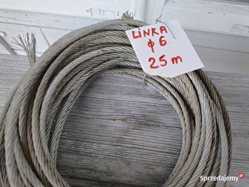 Linka stalowa średnica 6 mm 25 m nowa Stąporków