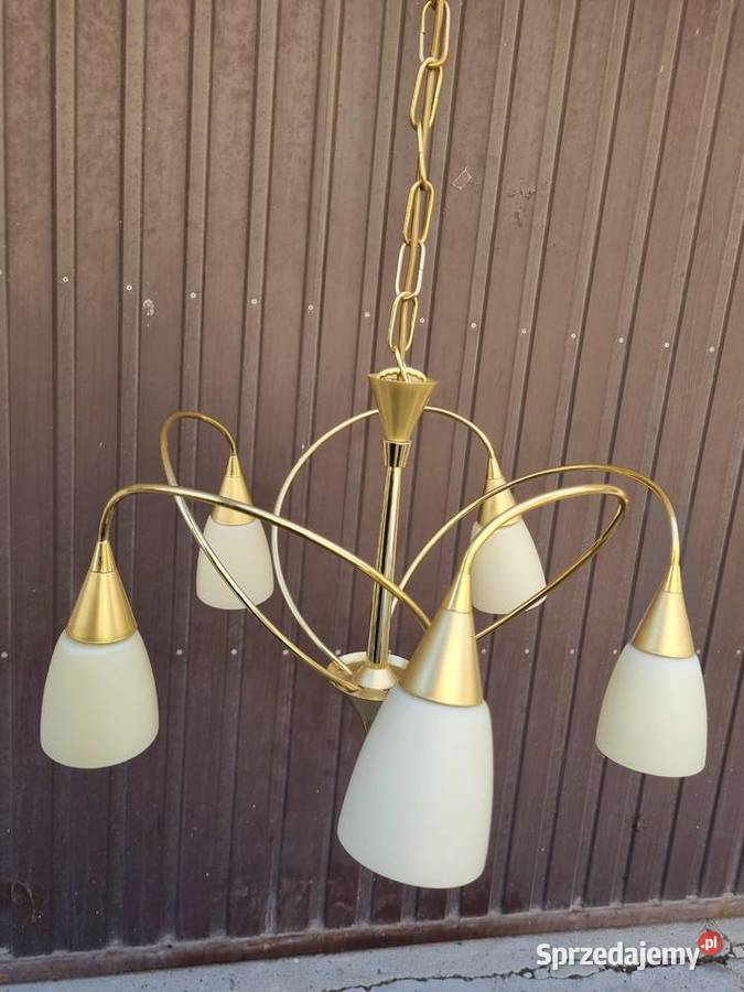 Żyrandol vintage PRL mosiądz Lampy wiszące mazowieckie Płock