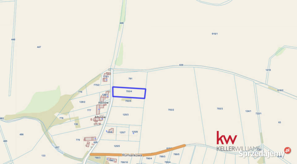 sprzedaży gruntu Uciechów 2694 metry 110zł/m2