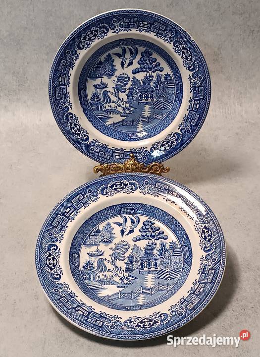 Gustafsberg Zestaw talerzy 2 talerzy WILLOW 1936 Porcelana i szkło zachodniopomorskie Dobrzany sprzedam