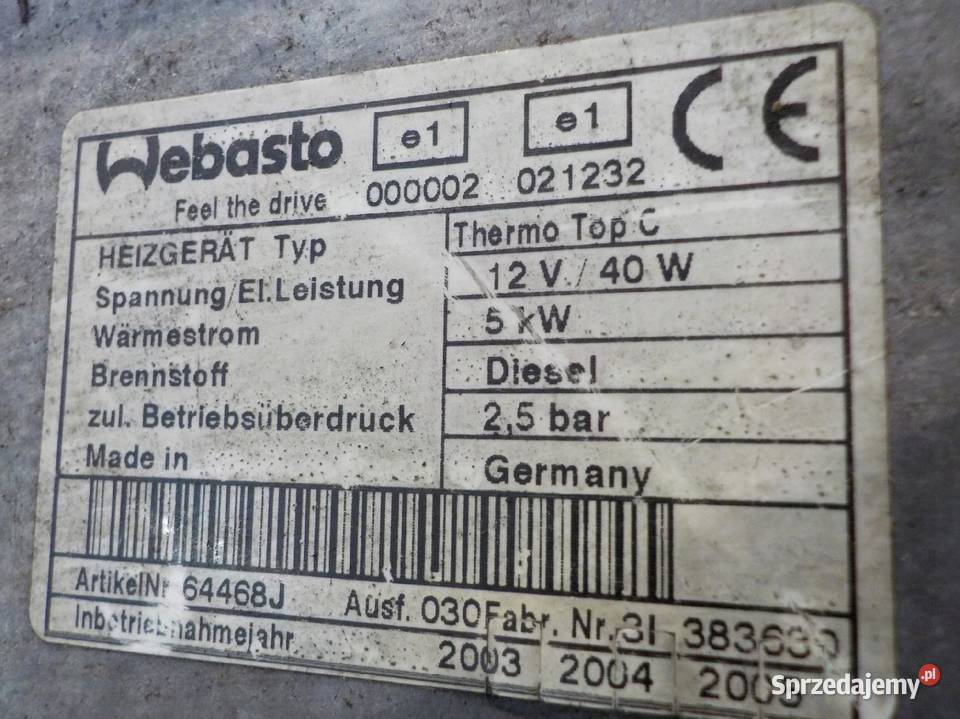 BMW X5 E53 LIFT 04r 5D webasto 9003552A mazowieckie