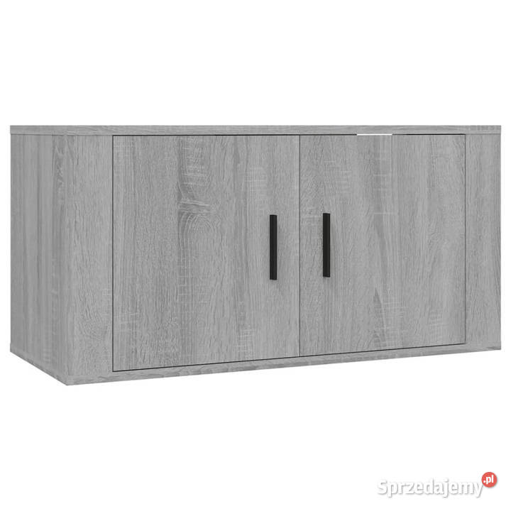 Wiszące szafki TV 3 szary dąb sonoma 80x345x40 RTV Warszawa
