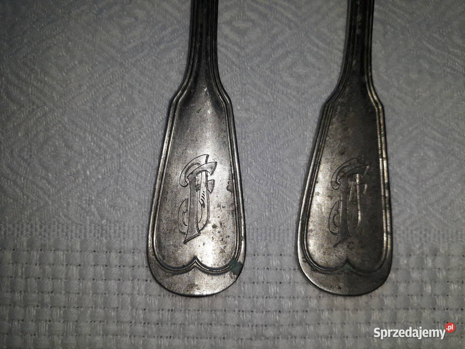 widelce noże posrebrzane zdobione antyk cudo pomorskie Gdańsk