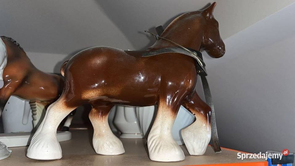 Figurka Koń porcelanowy pociągowy Gdańsk