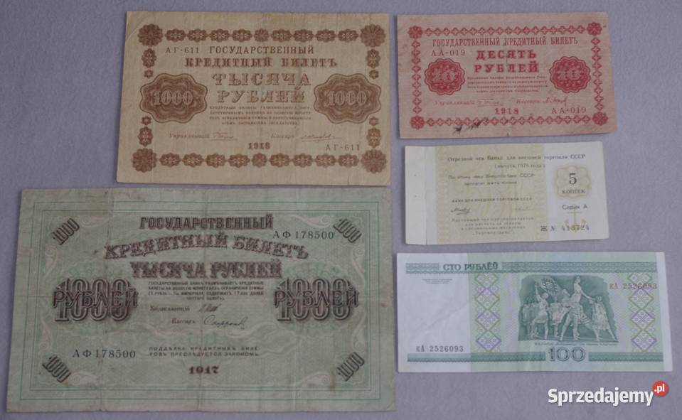 Zestaw rubli różnych 5