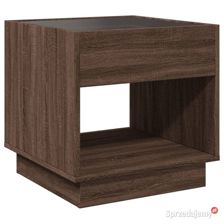 Stolik nocny z LED Infinity brązowy dąb 50x50x50 Meble Warszawa sprzedam