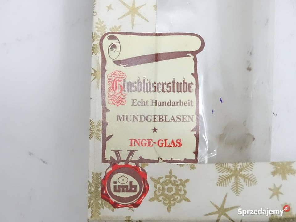 Fioletowe Bombki Szklane Inge Glas West Germany