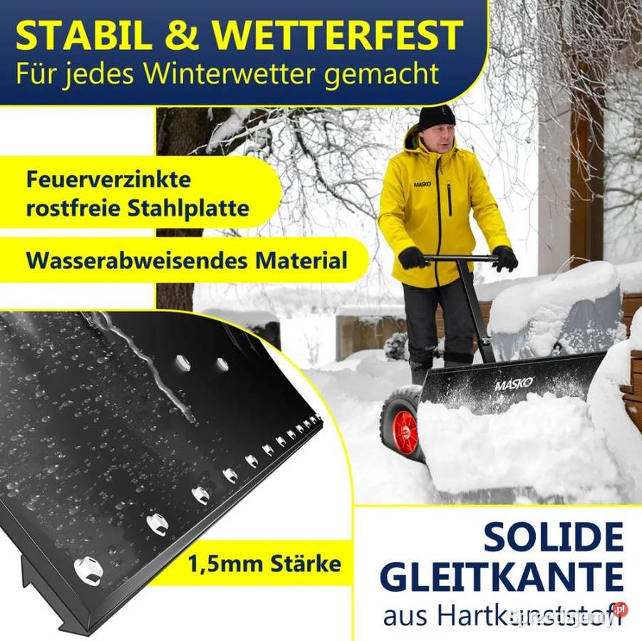 Łopata do śniegu pług na kołach odśnieżarka Wschowa