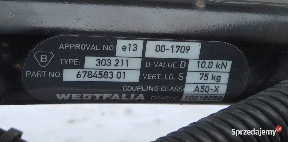 HAK HOLOWNICZY ELEKTRYCZNY WESTFALIA BMW E90 E91 Części samochodowe Mielęcin