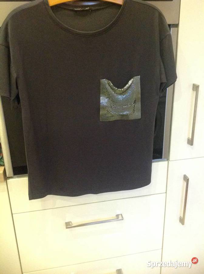 T shirt Koszulka Grafitowa Damska S Kieszeń Nowa Sól