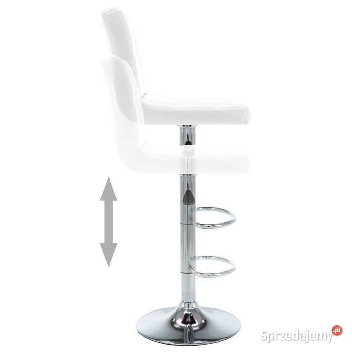vidaXL Stołki barowe 2 białe sztuczna skóra