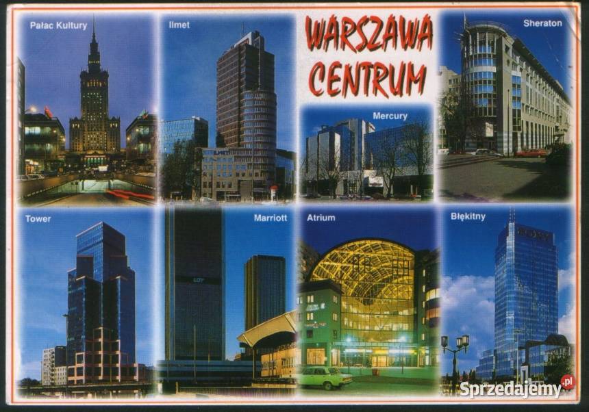 Kartki poczt Warszwa Centrum 2001 śląskie Gliwice