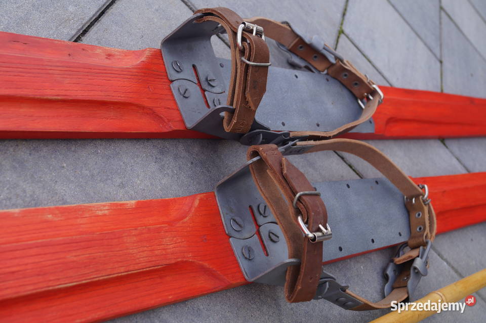 Stare narty jesionowe 195 kijki sprzedam