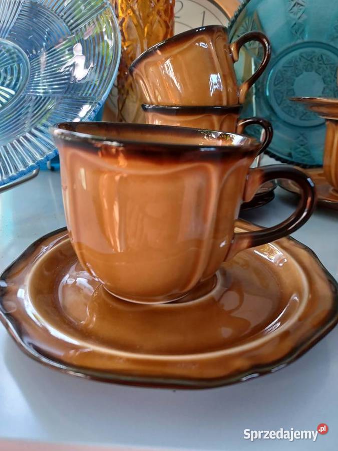 Filiżanki Pruszków ze spodkami 6 PRL Antyki, Sztuka, Kolekcje Łódź