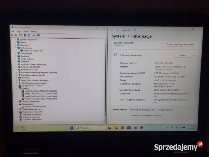 Laptop Lenovo ThinkPad 13 133 i57200U 8GB RAM Warszawa