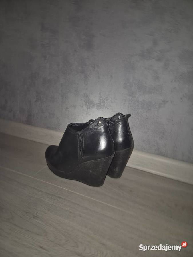 Botki damskie koturny czerń 36 Łódź