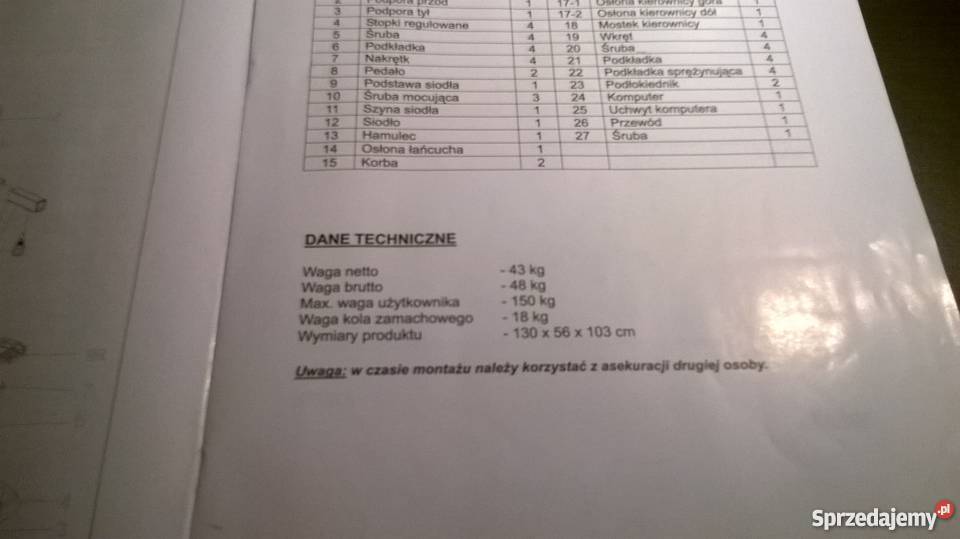 Rower Spinningowy SCUD koło 18