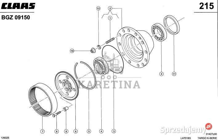 CLAAS Targo K70 Piasta Tylna Koła Kompletna wielkopolskie Jastrzębniki