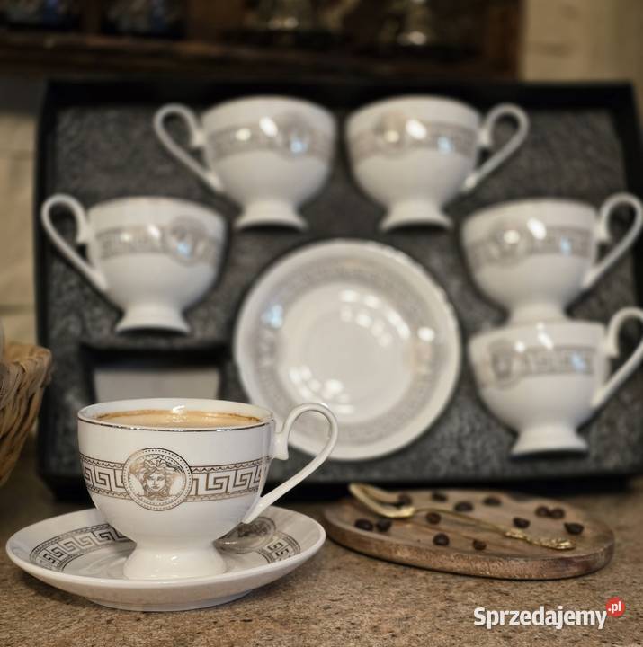 Filiżanki ze spodkami z motywem VERSACE Kraków
