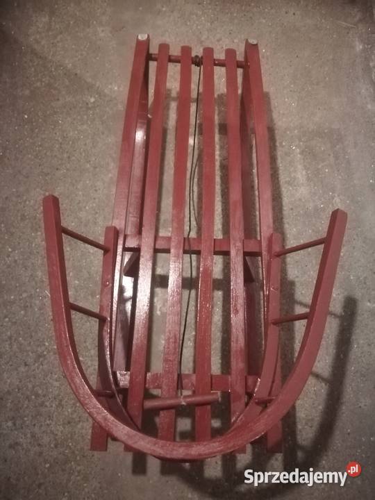 Sanki drewniane z oparciem i sznurkiem z śląskie Katowice