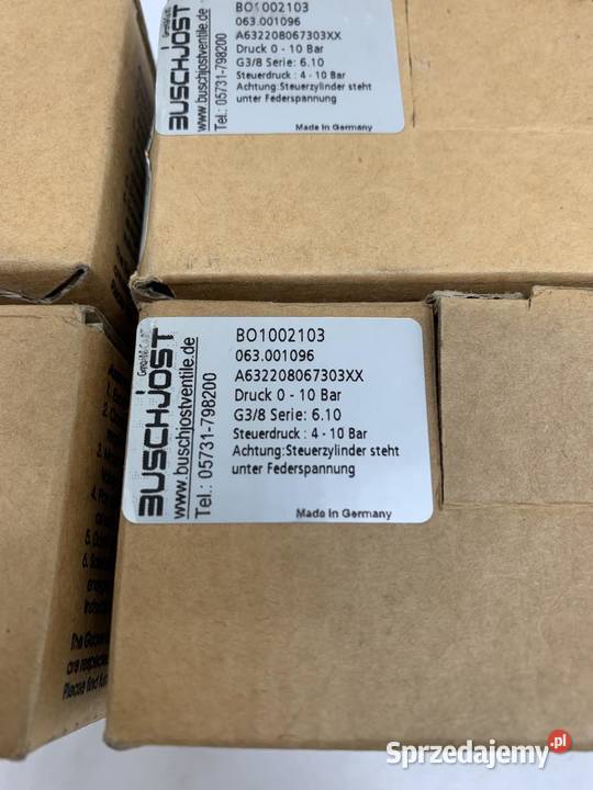 Buschjost Valve BO01002103 063001096 Pozostałe