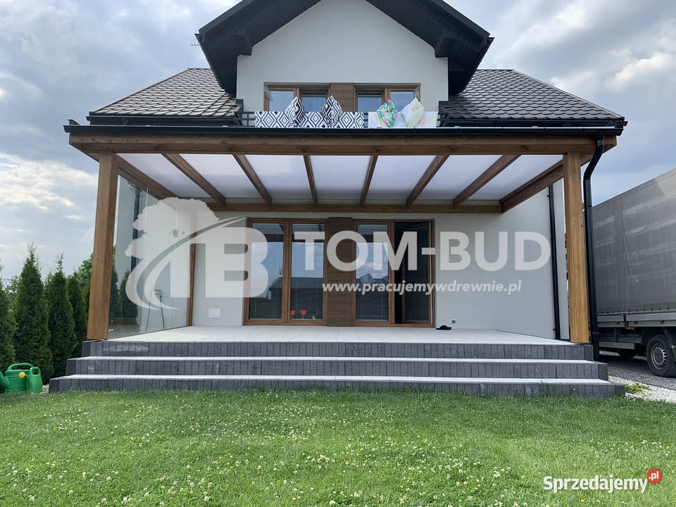 Zadaszenie tarasu taras drewniany zadaszenia Architektura ogrodowa Sarzyna