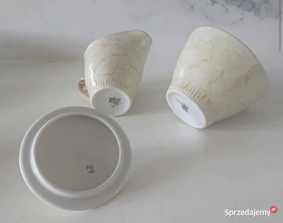 Serwis kawowy porcelana Włocławek z lat PRLu Łódź