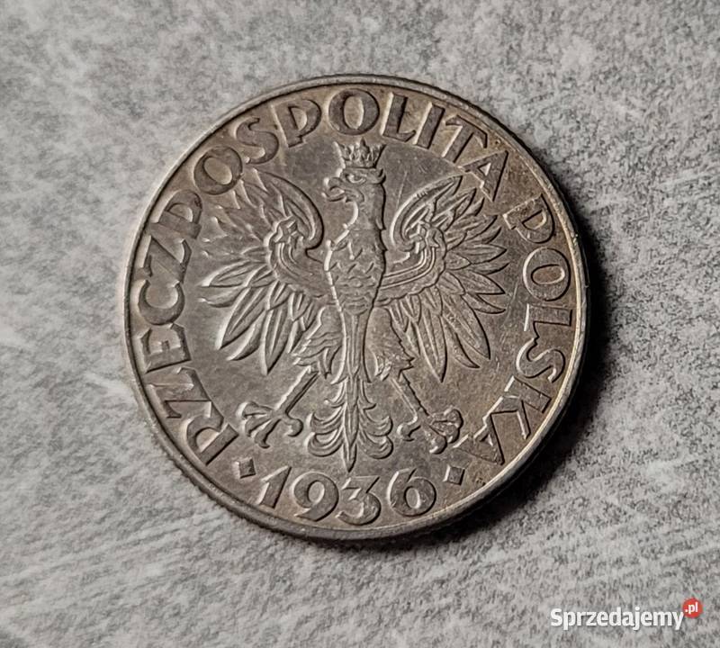 156 POLSKA II RP srebro 2 Złote 1936 r Żaglowiec Wola Kruszyńska