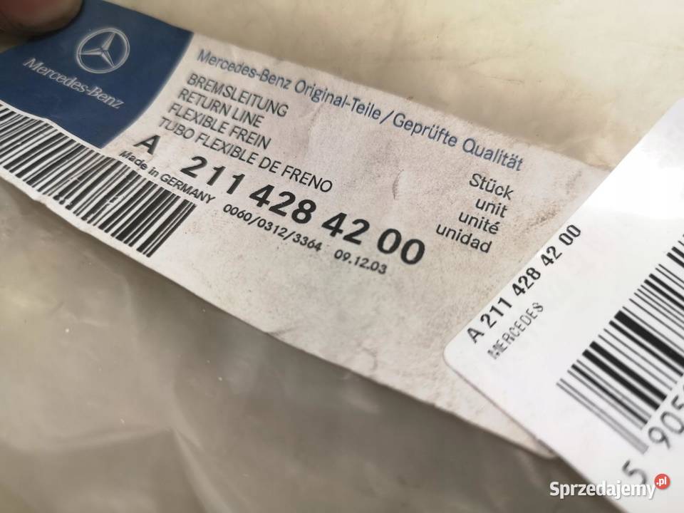 PRZEWÓD HAMULCOWY MERCEDESBENZ EKLASA W211 NOWY sprzedam
