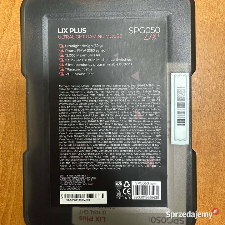 Myszka przewodowa SPC Gear LIX Plus Elbląg