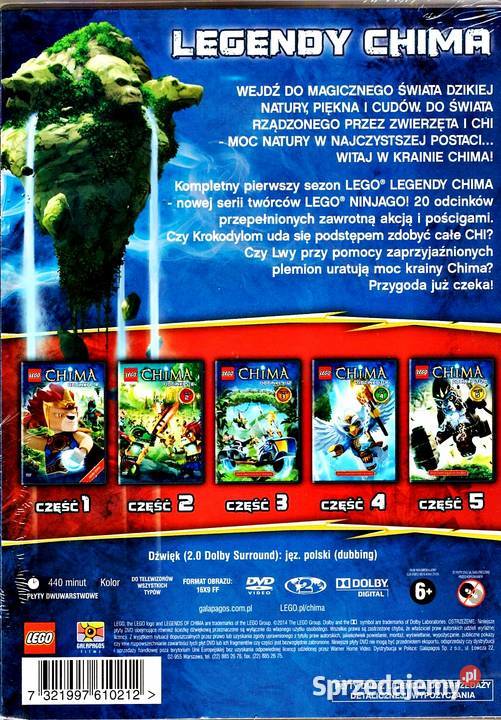 LEGO CHIMA SEZON 1 ODCINKI 1 20 5 DVD pełne Kalisz sprzedam