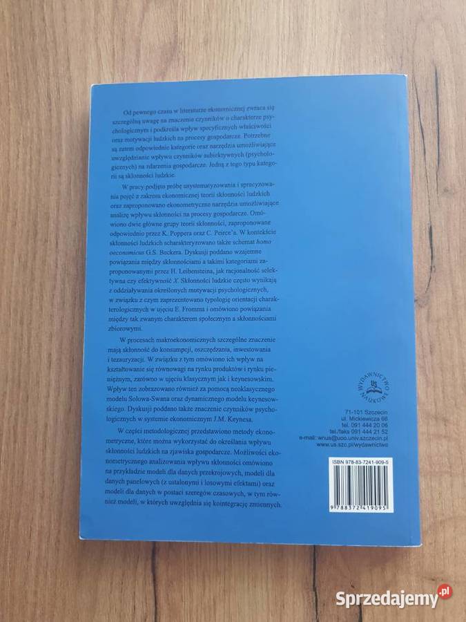 Książka Skłonności w ekonomii ujęcie ilościowe warmińsko-mazurskie Giżycko sprzedam