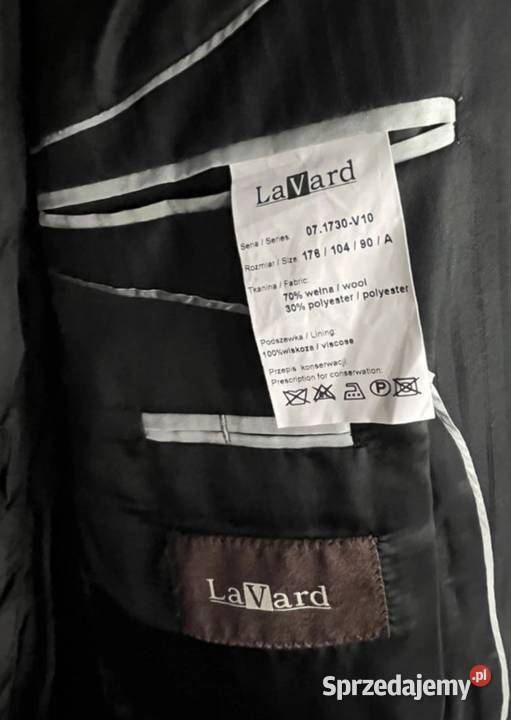 Duży Garnitur granatowy LaVard 176 104 90 L stan wielkopolskie sprzedam