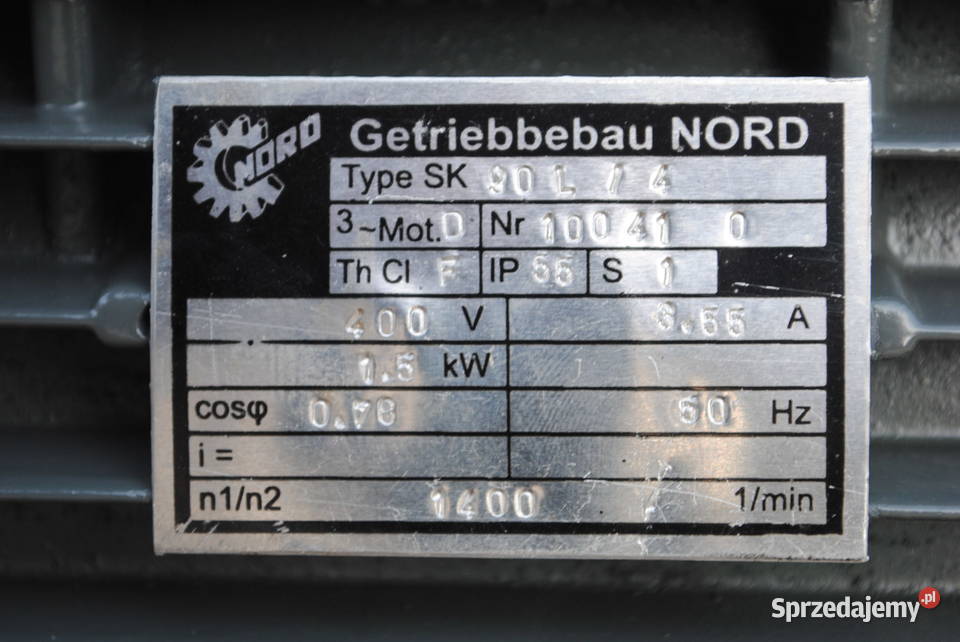 Motoreduktor 15kw 75obrmin Firmy NORD Kargowa