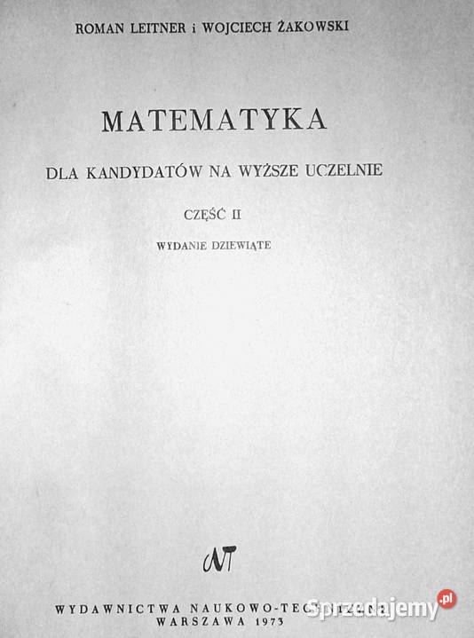 MatematykaMatematyka kandydatów na wyższe Książki i Podręczniki Chełm