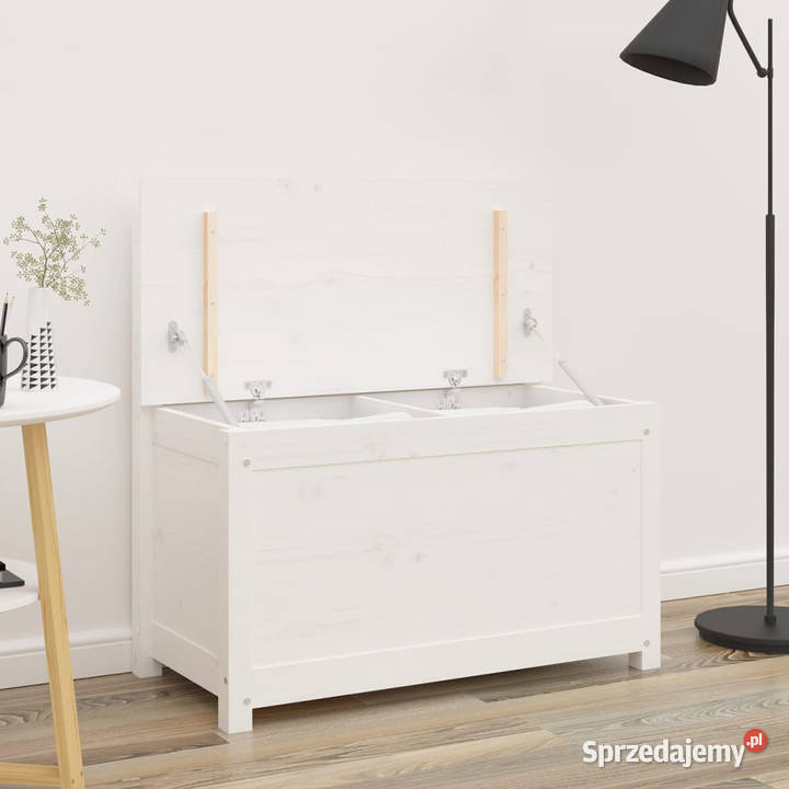 Ławka biała 80x41x77 lite drewno sosnowe Warszawa