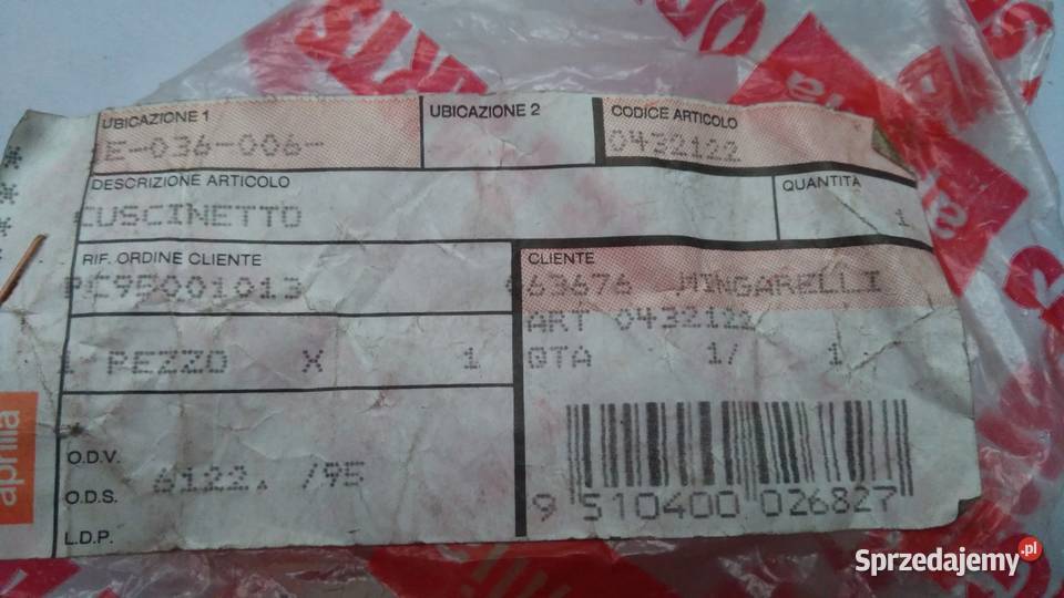 Łożysko wału korbowego ORGINAŁ Aprilia Pegaso Łożyska silnika podlaskie Bielsk Podlaski