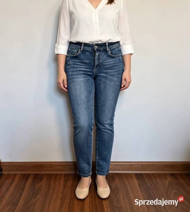 Jeansy Damskie Niebieskie Skinny 40