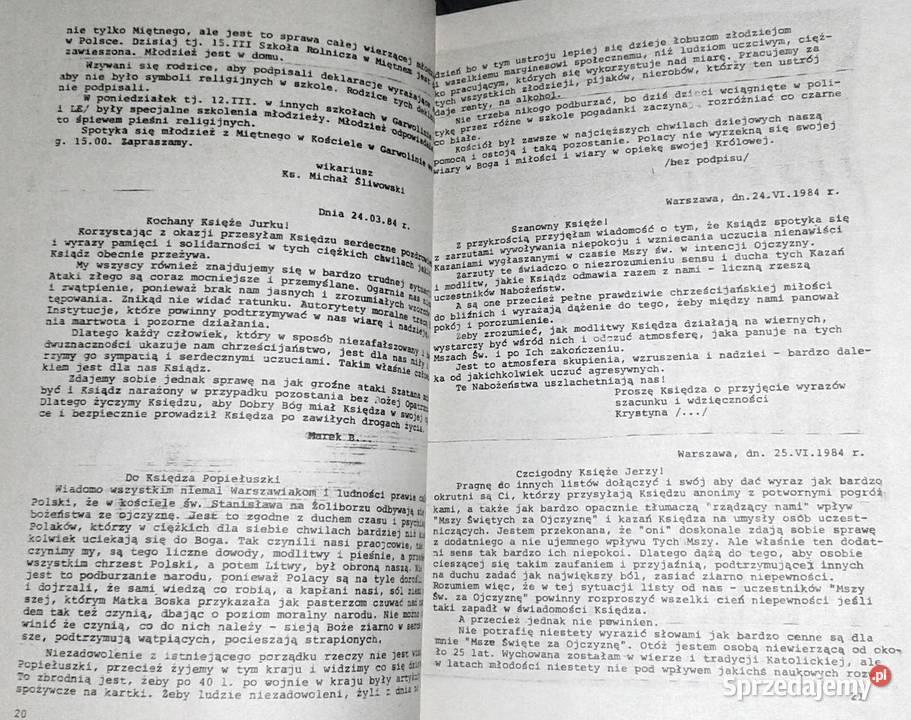 Kochany Księże Jurku Listy do księdza Jerzego sprzedam