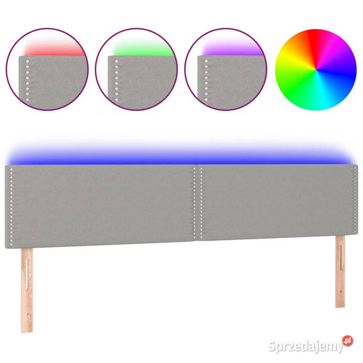 Zagłówek do łóżka z LED jasnoszary 160x5x7888 mazowieckie Warszawa