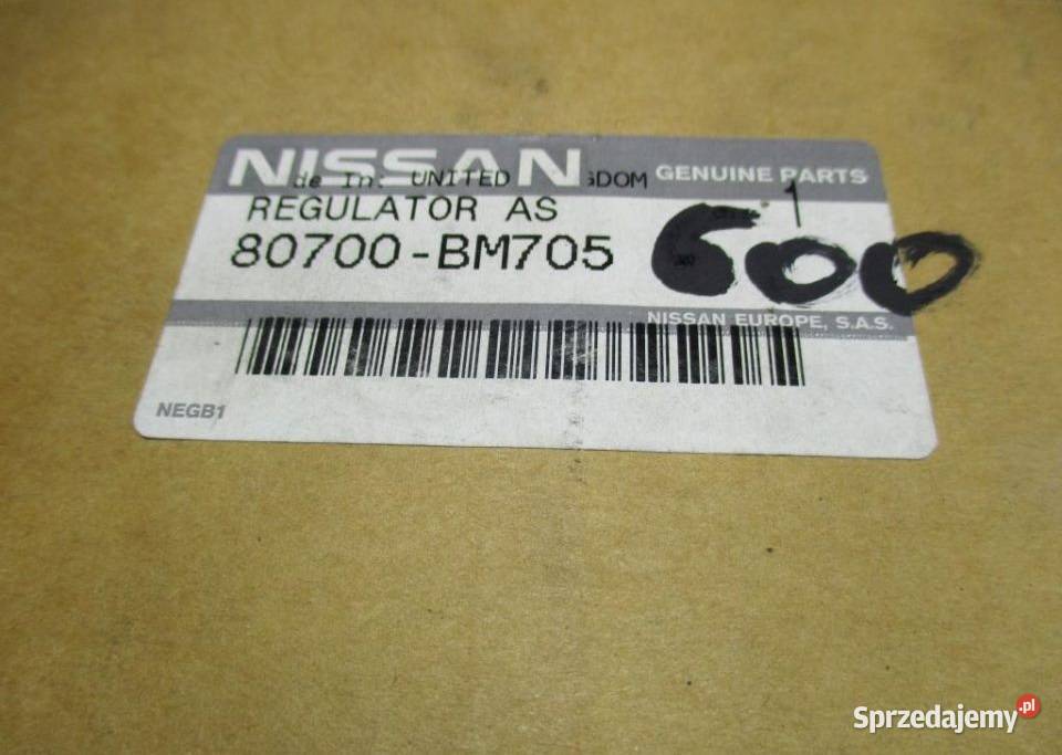 NISSAN ALMERA N16 MECHANIZM OPUSZCZANIA SZYB osobowe Nowy Tomyśl