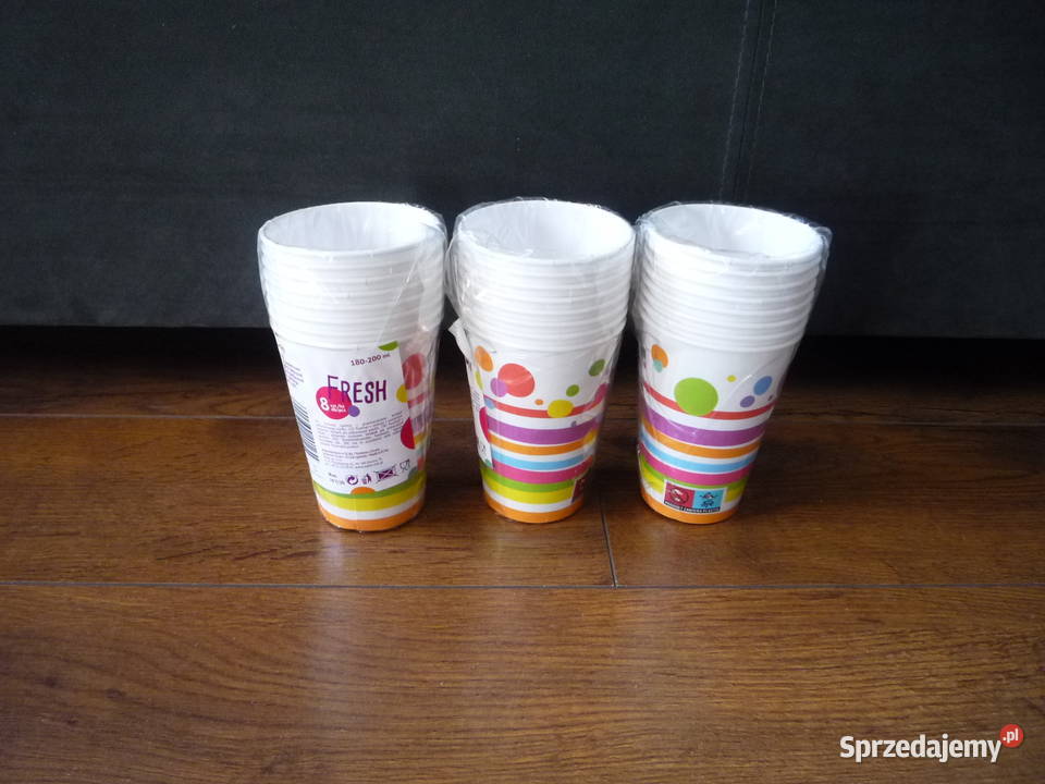 24 sztuki Arpex Kubki papierowe 200ml Fresh wielokolorowy zachodniopomorskie