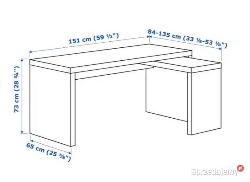 IKEA MALM biurko z wysuwanym panelem Zamość