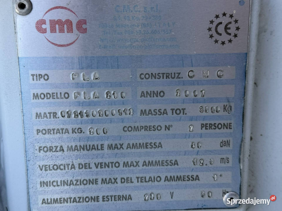 Nissan Cabstar Podnośnik Koszowy 21m CMC PLA 210 109000km Widełki