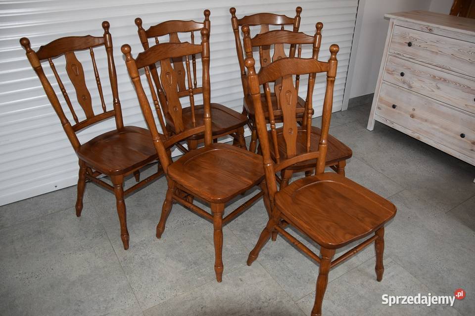 krzesła dębowe 6 sztuk nowe warmińsko-mazurskie Olsztyn