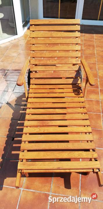 Łóżko ogrodowe drewniane z regulacją leżanka