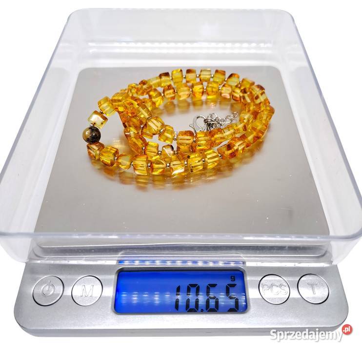 Komplet korale i bransoletka z bursztynu kostka Warszawa sprzedam